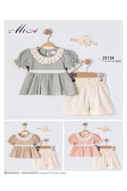 9-24 شهر فتاة بلوزة طقم شرط