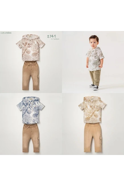 Kapüşonlu Tişörtlü Pantolonlu Takım