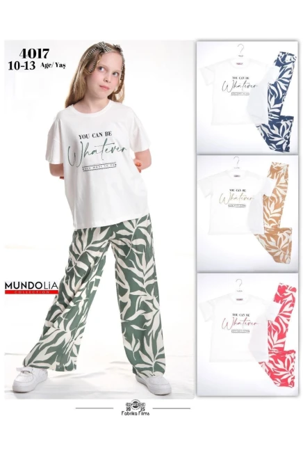 10-13 سنة فتاة طقم بنطلون مع تي شيرت