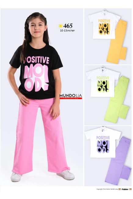 10-13 سنة فتاة طقم بنطلون مع تي شيرت