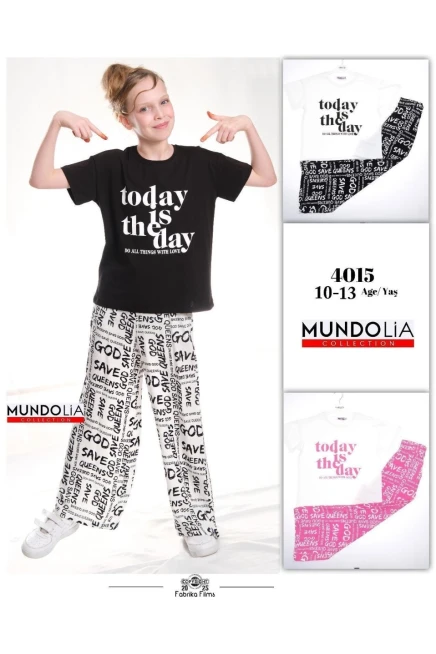 10-13 سنة فتاة طقم بنطلون مع تي شيرت