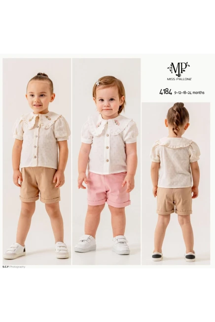 9-24 месяц девочка Рубашка шорты костюм