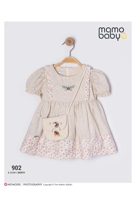 Çantalı Çiçekli Elbise