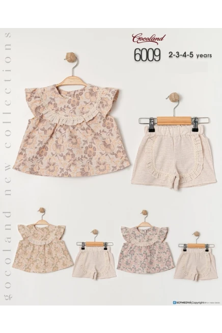 Çiçekli Bluzlu Şort Takım