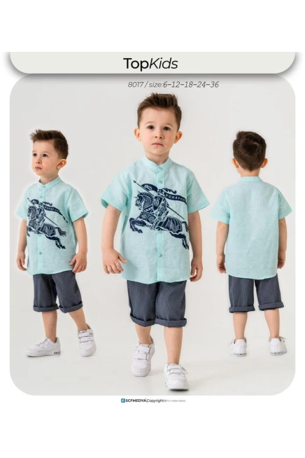 Gömlekli Tişörtlü Şort Takım