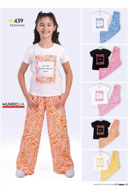 10-13 سنة فتاة طقم بنطلون مع تي شيرت