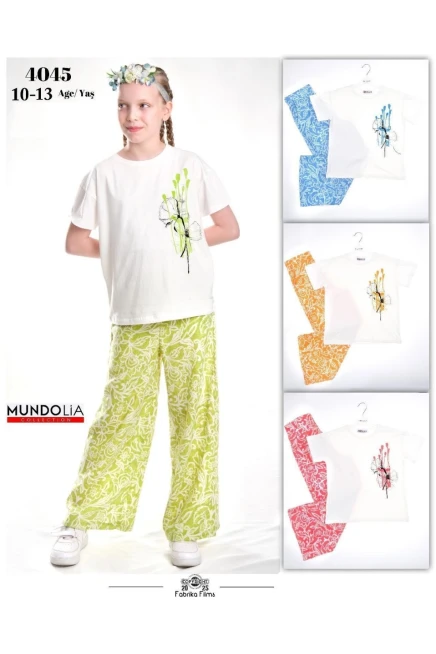 10-13 سنة فتاة طقم بنطلون مع تي شيرت