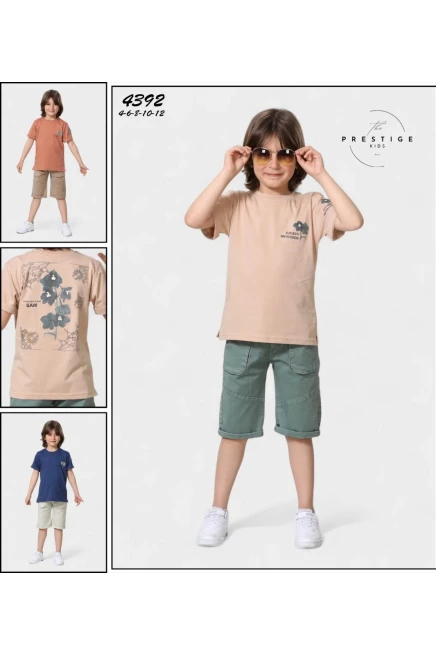 4-12 سنة صبي بدله تيشرت مع شورت