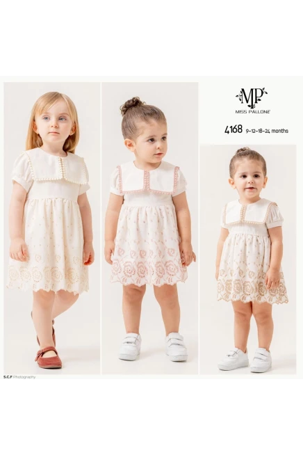 Yakalı Çiçek Desenli Elbise