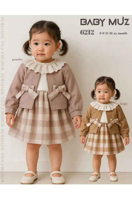 Ceketli Eteği Kareli Elbise