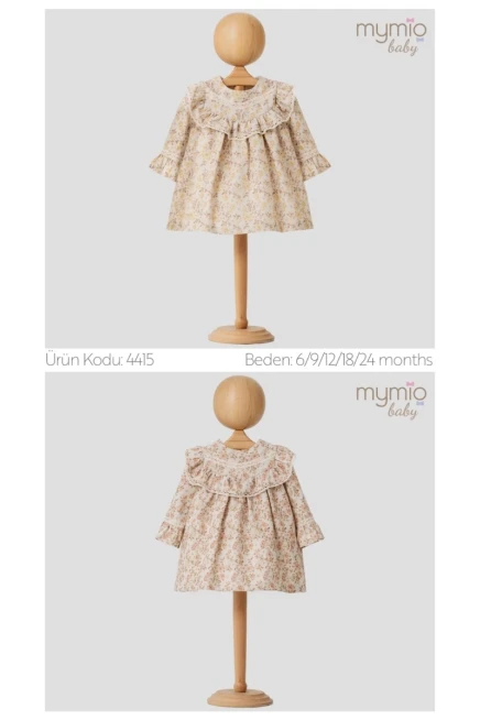 Çiçekli Keten Elbise