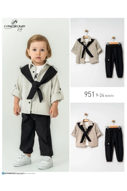 9-24 شهر صبي بدله قميص مع سروال