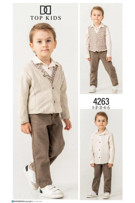 1-5 سنة صبي ستره كارديجان مع سروال