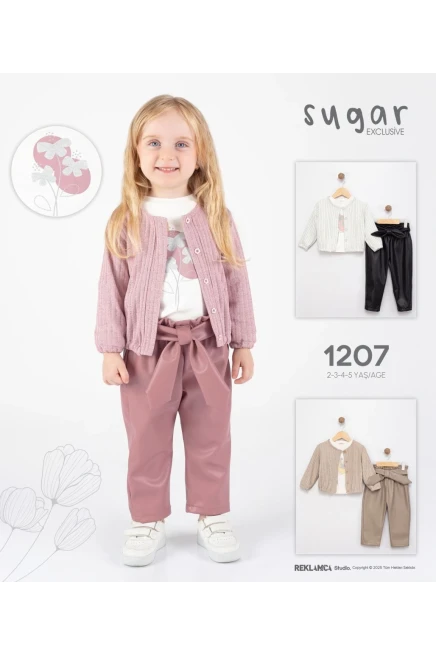 2-5 سنة فتاة ستره كارديجان مع سروال