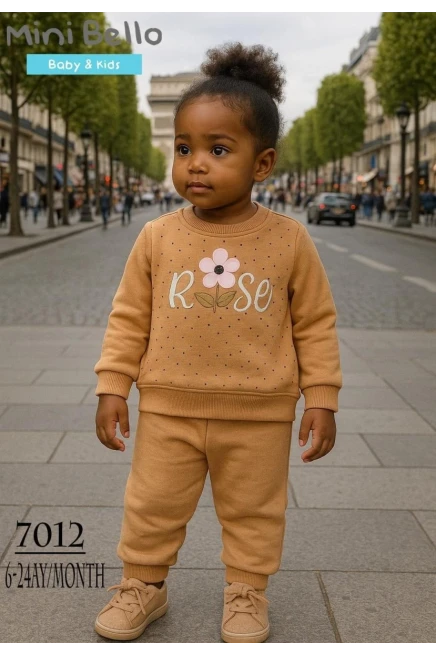 Rose Nakışlı Eşofman Takım