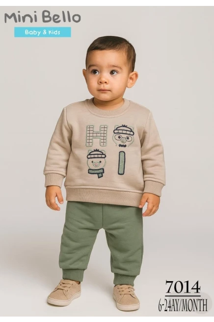 Panda Yüzü Baskılı Eşofman Takım