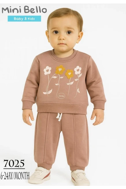 Papatya Nakışlı Eşofman Takım