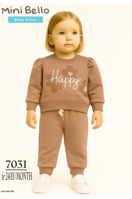 Happy Yazı Baskılı Eşofman Takım