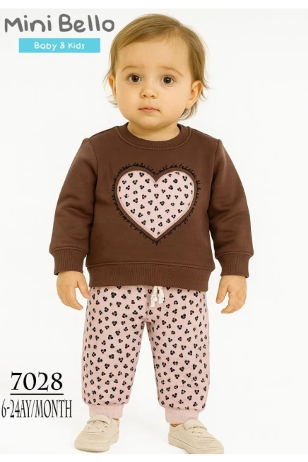 Kalp Dokumalı Eşofman Takım