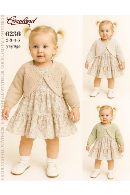 2-5 سنة فتاة فستان مع بوليرو