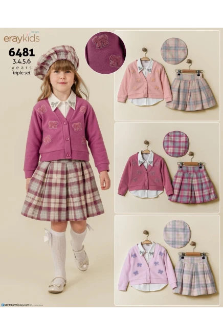 3-6 سنة فتاة طقم تنورة مع جاكيت