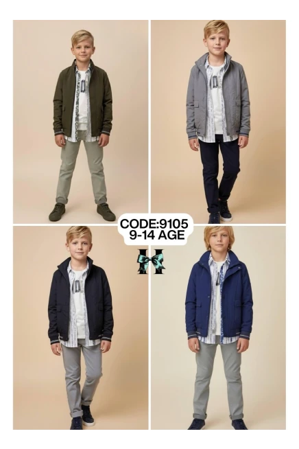 9-14 سنة صبي بدله ستره مع سروال