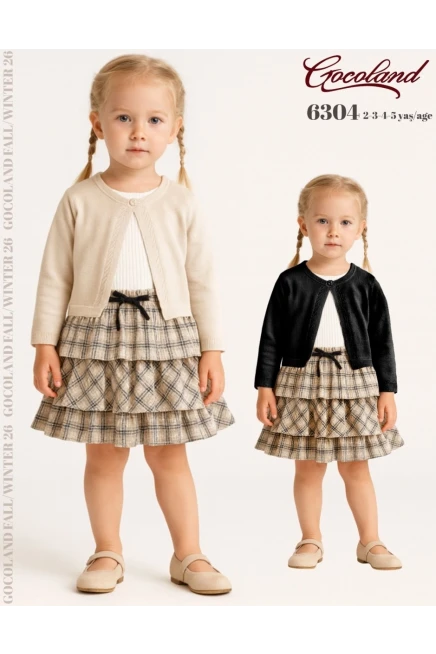 2-5 سنة فتاة فستان كارديجان