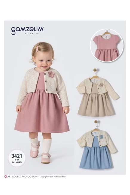 9-24 شهر فتاة فستان كارديجان