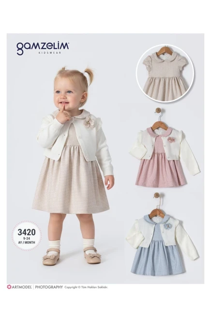 9-24 شهر فتاة فستان كارديجان