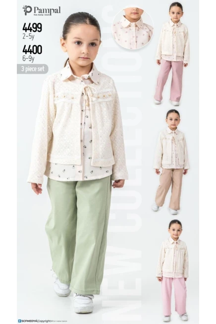 2-5 سنة فتاة ستره كارديجان مع سروال