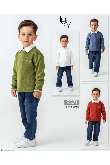 2-5 سنة صبي بدله تريكو مع سروال