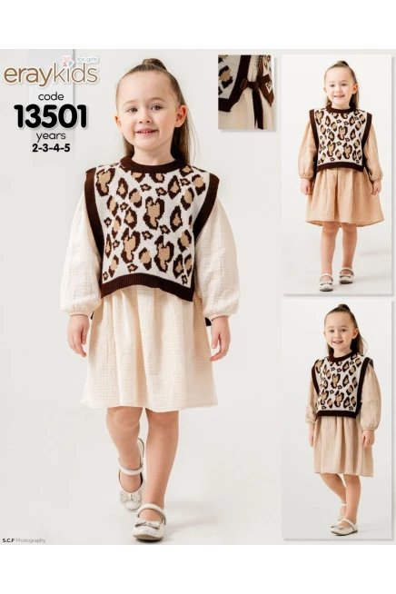 2-5 سنة فتاة فستان مع جيله