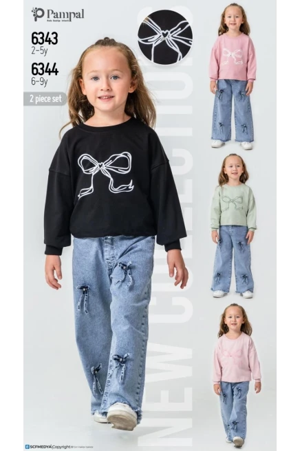 6-9 سنة فتاة بدله تيشرت مع سروال