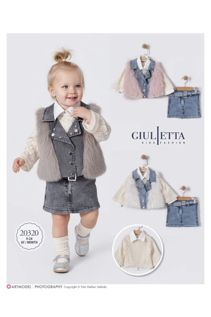 9-24 شهر فتاة طقم تنورة مع جاكيت