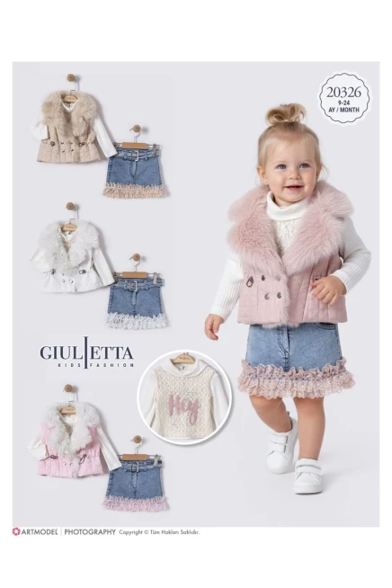 9-24 شهر فتاة طقم تنورة مع جيله