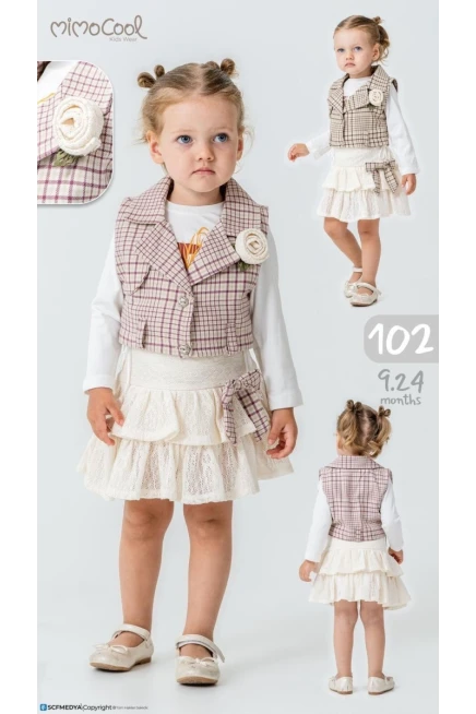 9-24 شهر فتاة طقم تنورة مع جيله