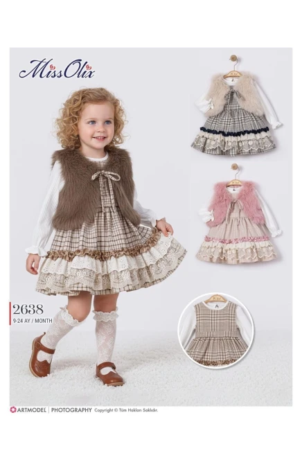 9-24 شهر فتاة فستان مع جيله