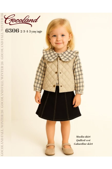 Yelekli Bluzlu Etekli Takım