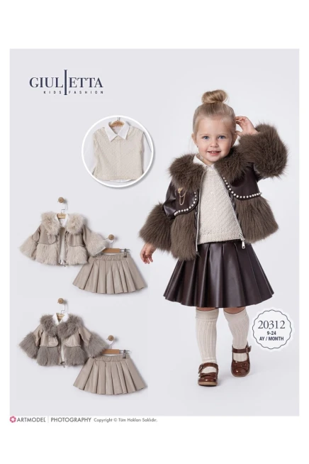 9-24 شهر فتاة طقم تنورة مع جاكيت