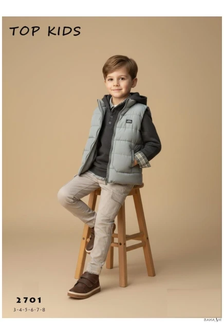 Yelekli Kazaklı Gömlekli Pantolonlu Takım