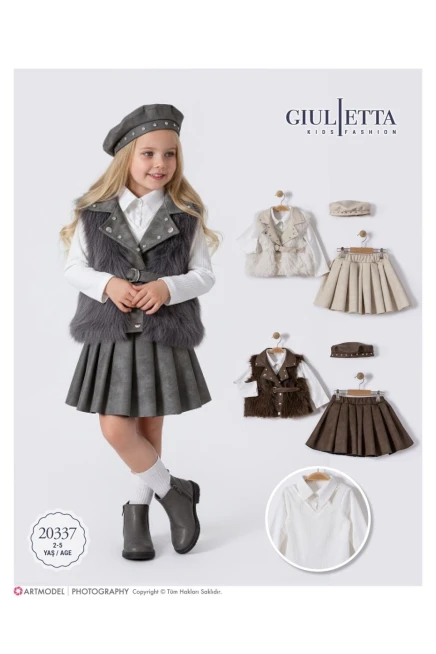 2-5 YEAR Girl SKIRT SET WITH VEST