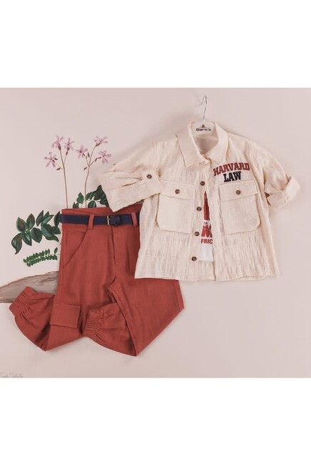 Pant Suit With Shirt&T-Shirt