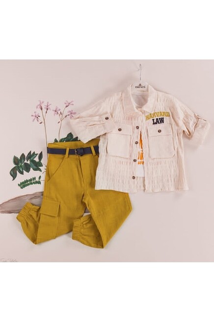 Pant Suit With Shirt&T-Shirt