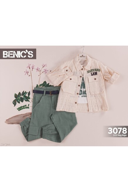 Pant Suit With Shirt&T-Shirt