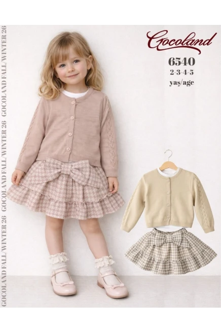 2-5 سنة فتاة طقم تنورة مع جاكيت