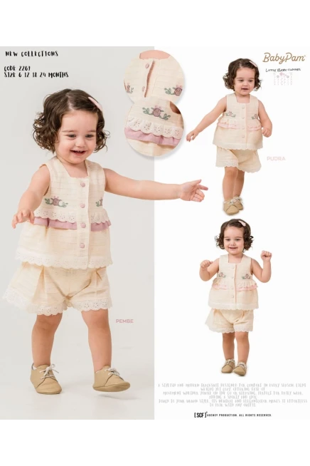 6-24 شهر فتاة بلوزة طقم شرط