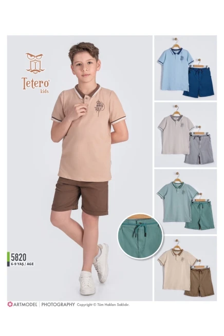 Gömlekli Tişörtlü Şort Takım