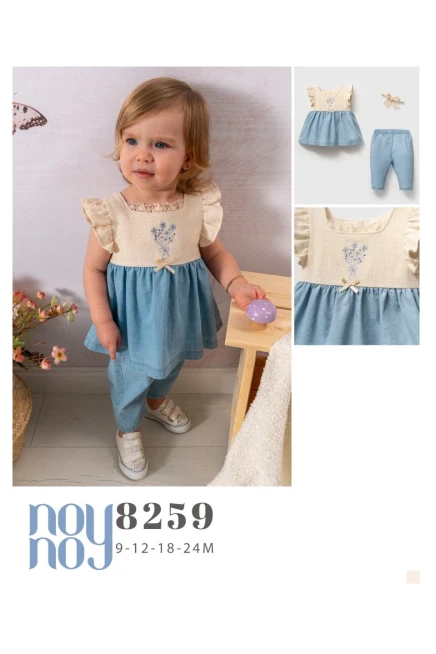 9-24 شهر فتاة طقم سروال مع بلوزة