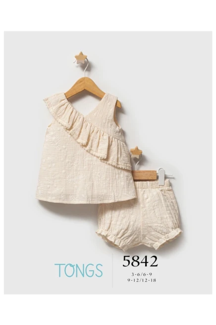 3-18 شهر فتاة بلوزة طقم شرط