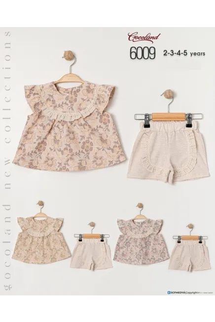 Çiçekli Bluzlu Şort Takım